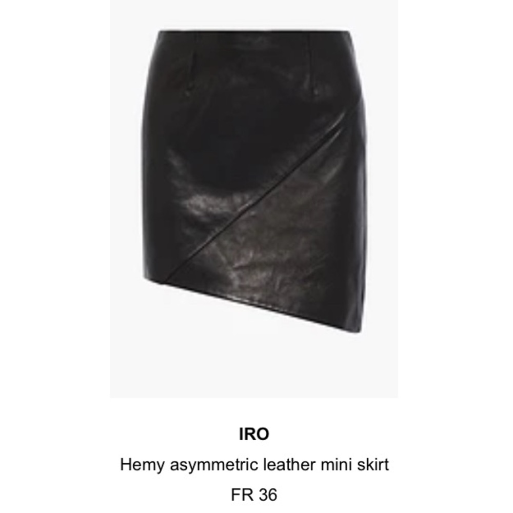 IRO Hemy asymmetric black leather mini skirt. Only worn once!